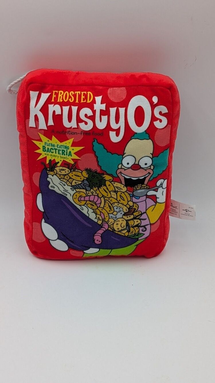 The Simpsons plush pillow KrustyO’s cereal clown Universal Studios RARE